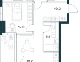 3-комнатная квартира, 82.7 м2 , 7 этаж, Орджоникидзе, 10 - фото 1