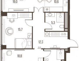 3-комнатная квартира, 90.9 м2 , 32 этаж, Летниковская, 11 - фото 1