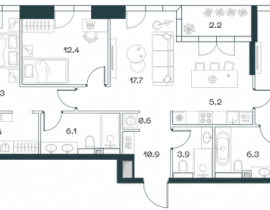 3-комнатная квартира, 109.1 м2 , 4 этаж, Орджоникидзе, 10 - фото 1