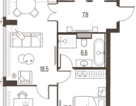 3-комнатная квартира, 76.1 м2 , 3 этаж, Летниковская, 11 - фото 1