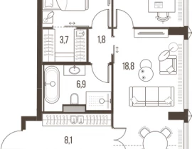 3-комнатная квартира, 79 м2 , 9 этаж, Летниковская, 11 - фото 1