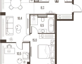 3-комнатная квартира, 73.8 м2 , 25 этаж, Летниковская, 11 - фото 1