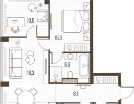 3-комнатная квартира, 74 м2 , 30 этаж, Летниковская, 11 - фото 1