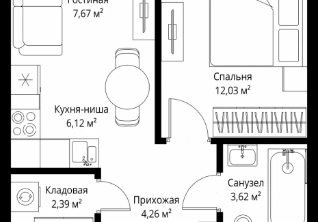 1-комнатная квартира - 3-й Силикатный проезд, 10 / ЖК Джойс - фото 1