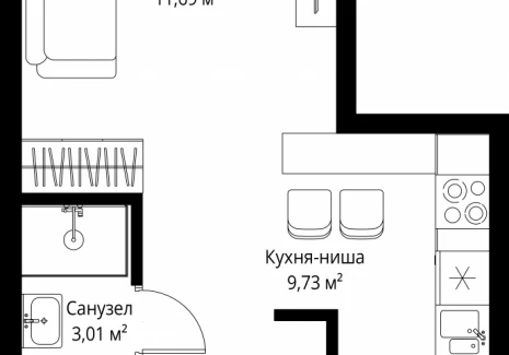 1-комнатная квартира - 3-й Силикатный проезд, 10 / ЖК Джойс - фото 1