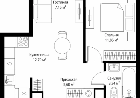 1-комнатная квартира - 3-й Силикатный проезд, 10 / ЖК Джойс - фото 1