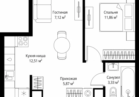 1-комнатная квартира - 3-й Силикатный проезд, 10 / ЖК Джойс - фото 1