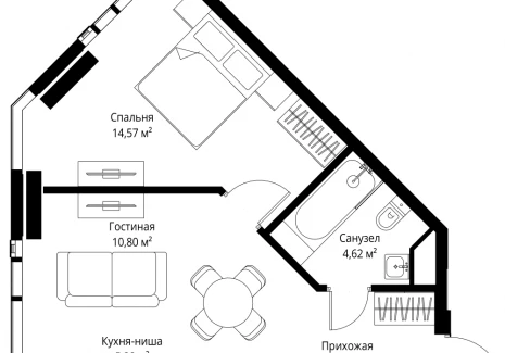 1-комнатная квартира - 3-й Силикатный проезд, 10 / ЖК Джойс - фото 1
