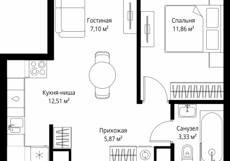 1-комнатная квартира - 3-й Силикатный проезд, 10 / ЖК Джойс - фото 1