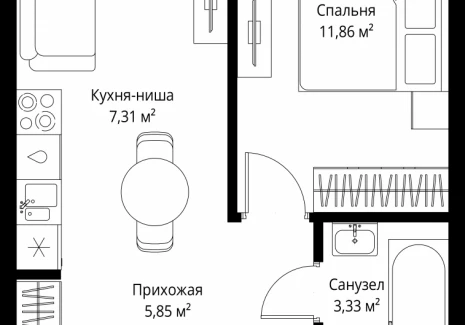 1-комнатная квартира - 3-й Силикатный проезд, 10 / ЖК Джойс - фото 1