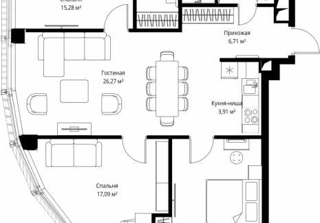 3-комнатная квартира - Багратионовский проезд, 5а к2 / ЖК ФЕЙМОС - фото 1