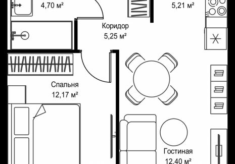 1-комнатная квартира - Дмитровское шоссе, 87 / ЖК Селигер Сити - фото 1