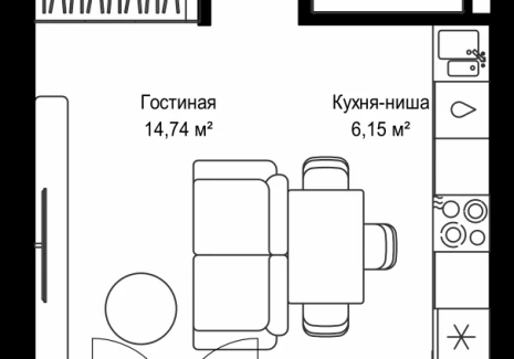 1-комнатная квартира - Дмитровское шоссе, 87 / ЖК Селигер Сити - фото 1