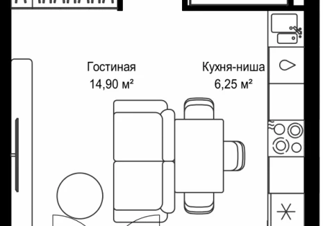 1-комнатная квартира - Дмитровское шоссе, 87 / ЖК Селигер Сити - фото 1