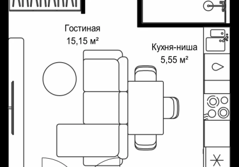 1-комнатная квартира - Дмитровское шоссе, 87 / ЖК Селигер Сити - фото 1