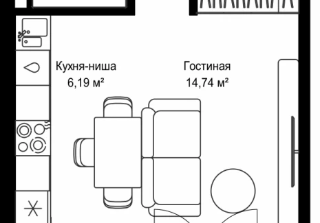 1-комнатная квартира - Дмитровское шоссе, 87 / ЖК Селигер Сити - фото 1