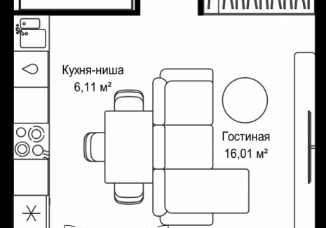 1-комнатная квартира - Дмитровское шоссе, 87 / ЖК Селигер Сити - фото 1