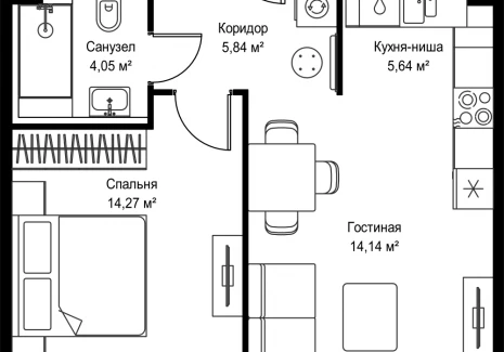1-комнатная квартира - Дмитровское шоссе, 87 / ЖК Селигер Сити - фото 1