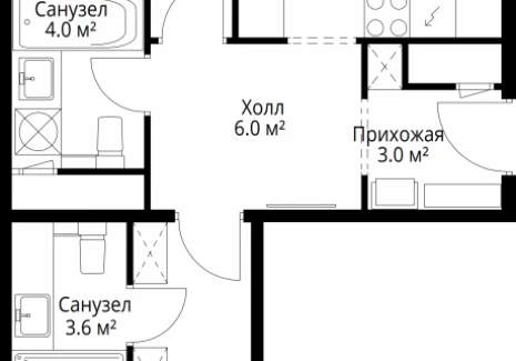 2-комнатная квартира - квартал Центральный, 7 / ЖК У реки. Эко Видное 2.0 - фото 1