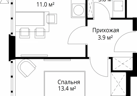 1-комнатная квартира - квартал Центральный, 7 / ЖК У реки. Эко Видное 2.0 - фото 1