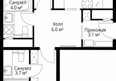 2-комнатная квартира - квартал Центральный, 9 / ЖК У реки. Эко Видное 2.0 - фото 1