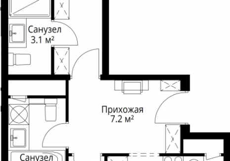 2-комнатная квартира - квартал Центральный, 9 / ЖК У реки. Эко Видное 2.0 - фото 1
