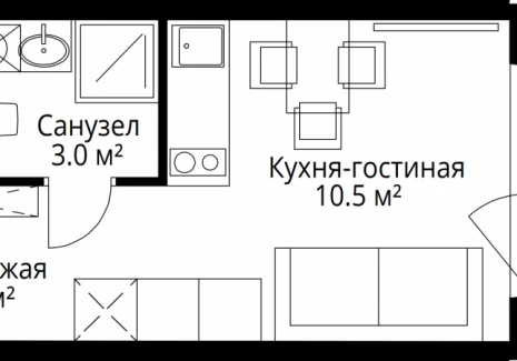 1-комнатная квартира - квартал Центральный, 9 / ЖК У реки. Эко Видное 2.0 - фото 1