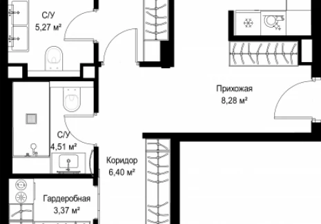2-комнатная квартира - Деревня Ликино / ЖК Мыс - фото 1
