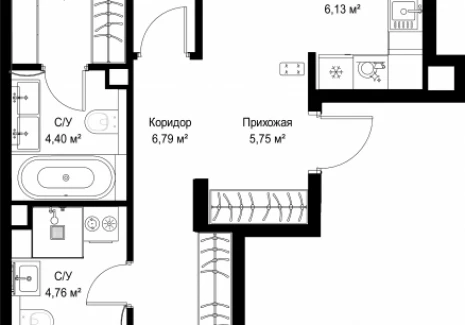 2-комнатная квартира - Деревня Ликино / ЖК Мыс - фото 1