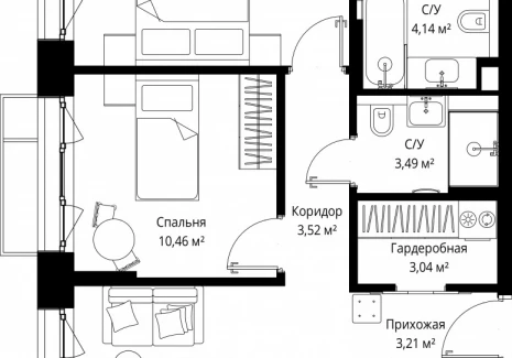 2-комнатная квартира - Деревня Ликино / ЖК Мыс - фото 1