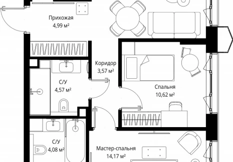2-комнатная квартира - Деревня Ликино / ЖК Мыс - фото 1