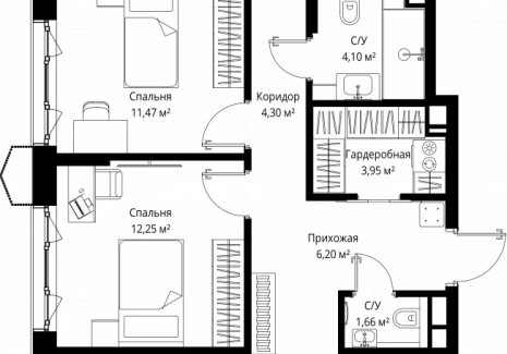 3-комнатная квартира - Деревня Ликино / ЖК Мыс - фото 1