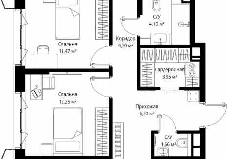 3-комнатная квартира - Деревня Ликино / ЖК Мыс - фото 1