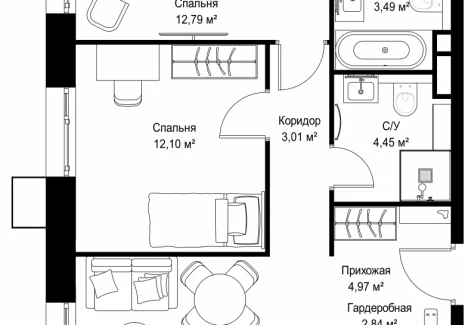 2-комнатная квартира - Деревня Ликино / ЖК Мыс - фото 1