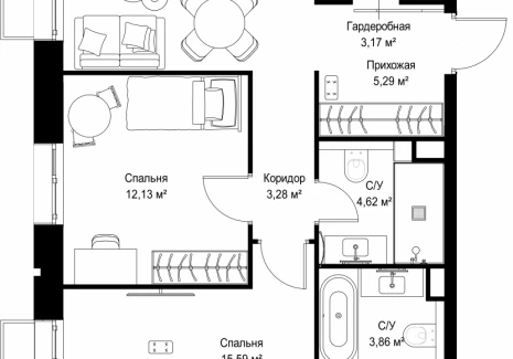 2-комнатная квартира - Деревня Ликино / ЖК Мыс - фото 1