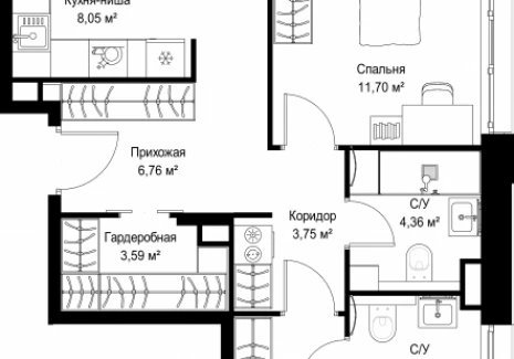 3-комнатная квартира - Деревня Ликино / ЖК Мыс - фото 1