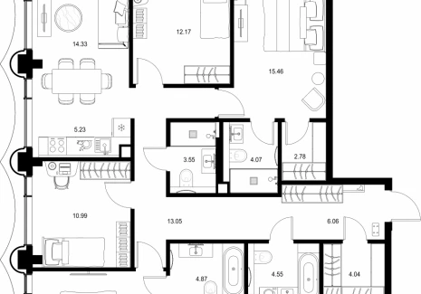 4-комнатная квартира - пр-т Мира, 186А / ЖК Мира - фото 1