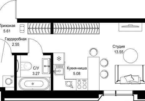 1-комнатная квартира - пр-т Мира, 186А / ЖК Мира - фото 1
