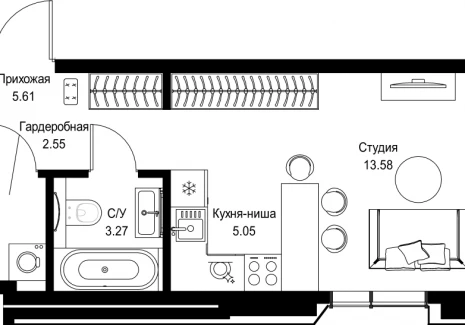 1-комнатная квартира - пр-т Мира, 186А / ЖК Мира - фото 1
