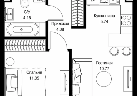 1-комнатная квартира - пр-т Мира, 186А / ЖК Мира - фото 1