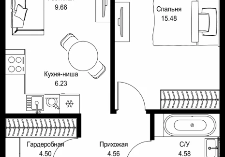 1-комнатная квартира - пр-т Мира, 186А / ЖК Мира - фото 1