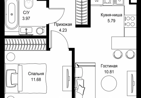 1-комнатная квартира - пр-т Мира, 186А / ЖК Мира - фото 1