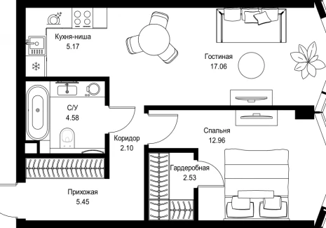 1-комнатная квартира - пр-т Мира, 186А / ЖК Мира - фото 1