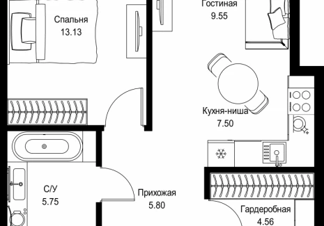 1-комнатная квартира - пр-т Мира, 186А / ЖК Мира - фото 1