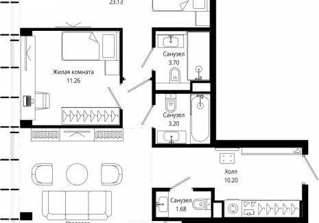 2-комнатная квартира - 4-я улица Марьиной Рощи, 10 / ЖК Мод - фото 1