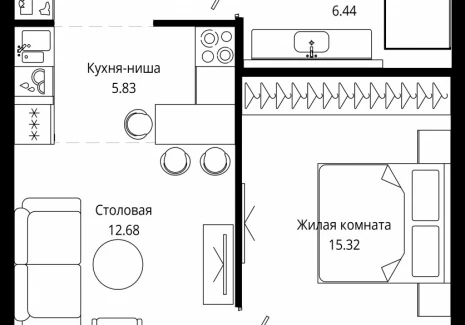 1-комнатная квартира - 4-я улица Марьиной Рощи, 10 / ЖК Мод - фото 1