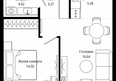 1-комнатная квартира - 4-я улица Марьиной Рощи, 10 / ЖК Мод - фото 1