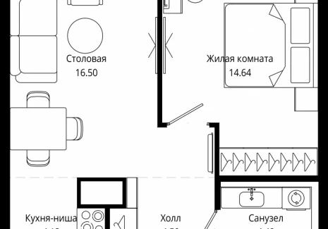 1-комнатная квартира - 4-я улица Марьиной Рощи, 10 / ЖК Мод - фото 1