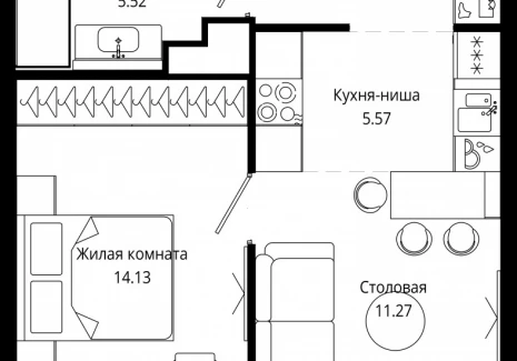 1-комнатная квартира - 4-я улица Марьиной Рощи, 10 / ЖК Мод - фото 1