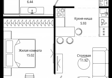 1-комнатная квартира - 4-я улица Марьиной Рощи, 10 / ЖК Мод - фото 1
